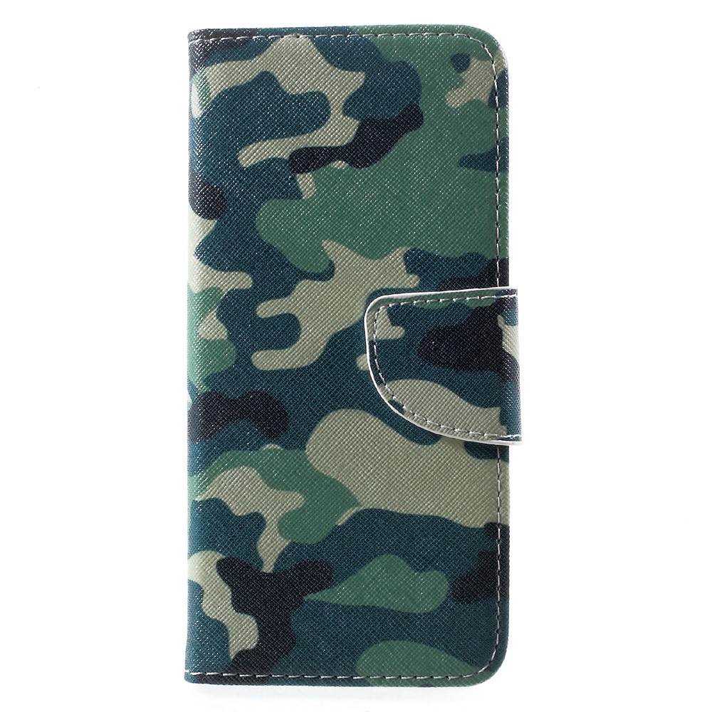 Para Samsung Galaxy S8 Patterned Flip Stand Wallet Leather Case - camuflagem padrão-1