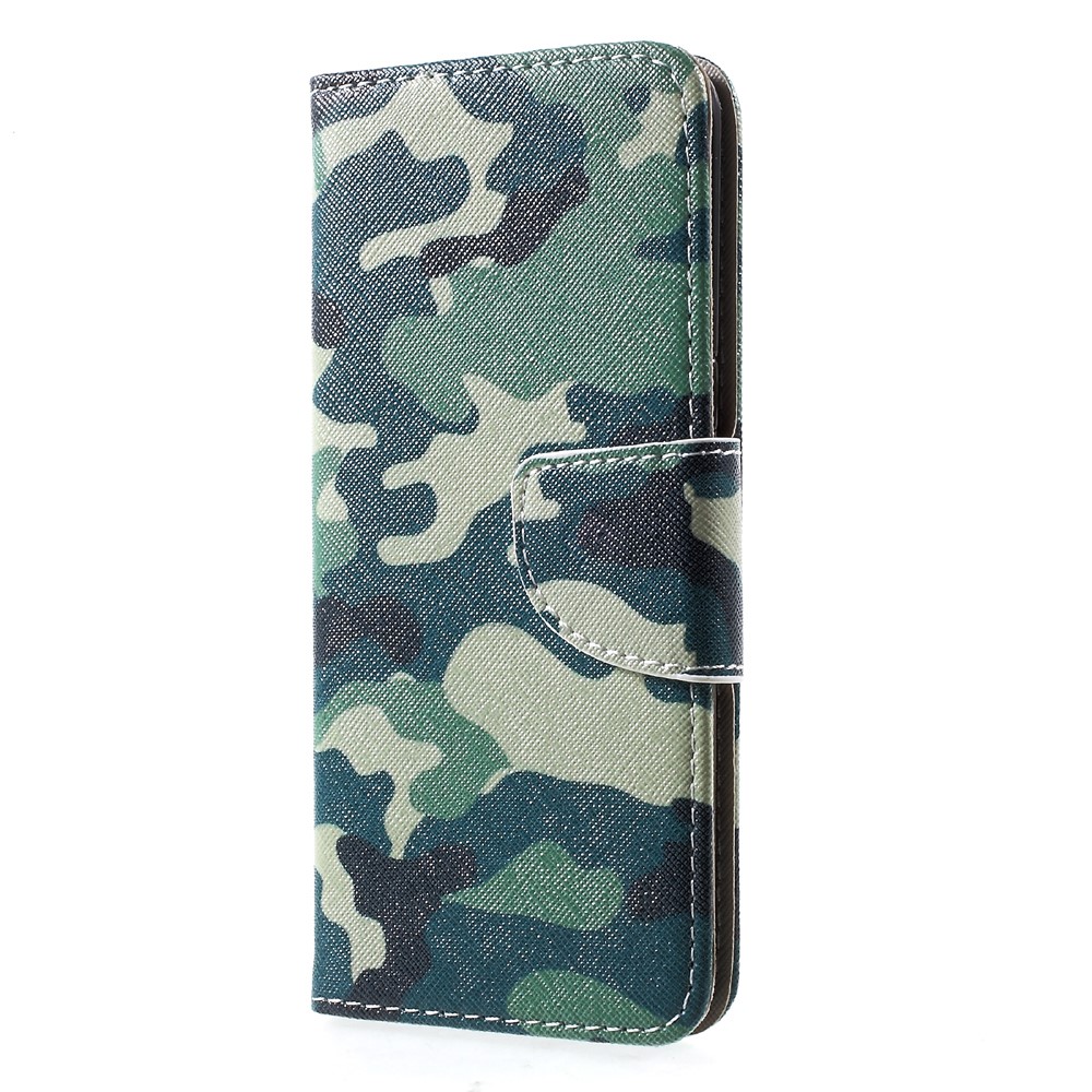 Para Samsung Galaxy S8 Patterned Flip Stand Wallet Leather Case - camuflagem padrão-2