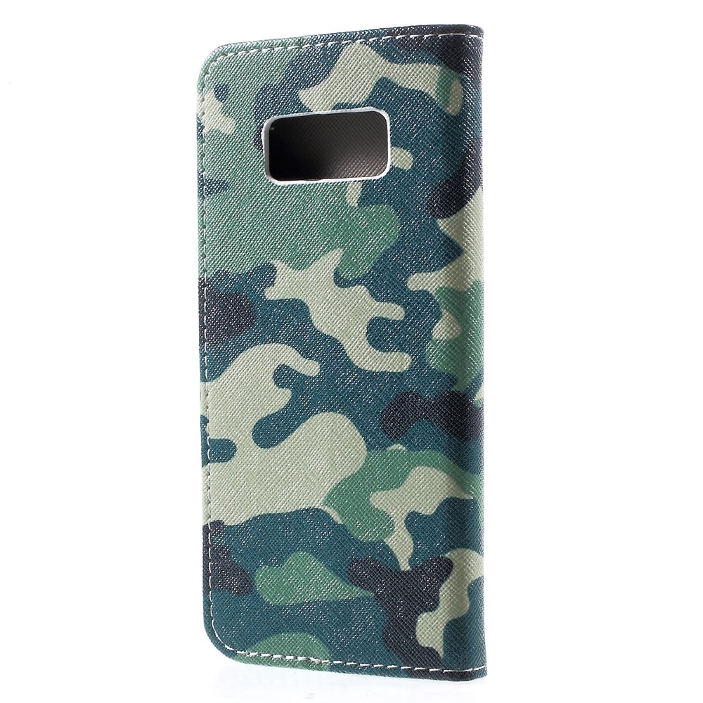 Para Samsung Galaxy S8 Patterned Flip Stand Wallet Leather Case - camuflagem padrão-3