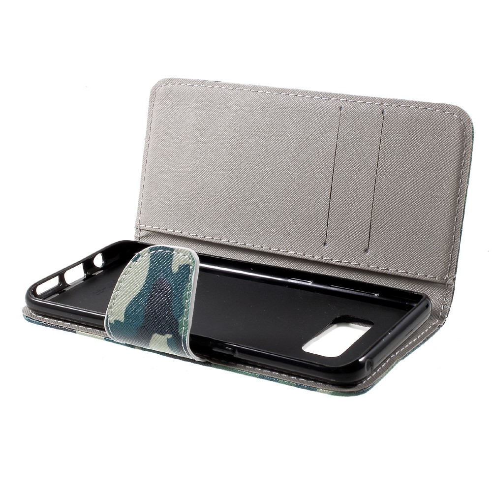 Para Samsung Galaxy S8 Caixa de Couro da Carteira Flip Stand Stand - Padrão de Camuflagem