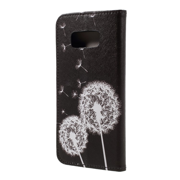Patterned Wallet Stand Leather Phone Case for Samsung Galaxy S8 - Dandelions Pattern-2