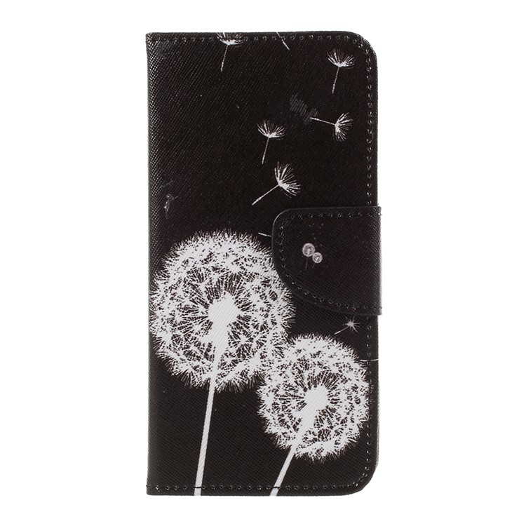 Patterned Wallet Stand Leather Phone Case for Samsung Galaxy S8 - Dandelions Pattern-3