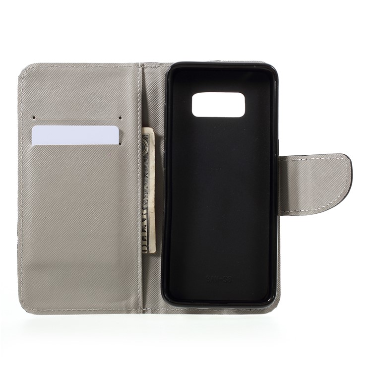Patterned Wallet Stand Leather Phone Case for Samsung Galaxy S8 - Dandelions Pattern-7