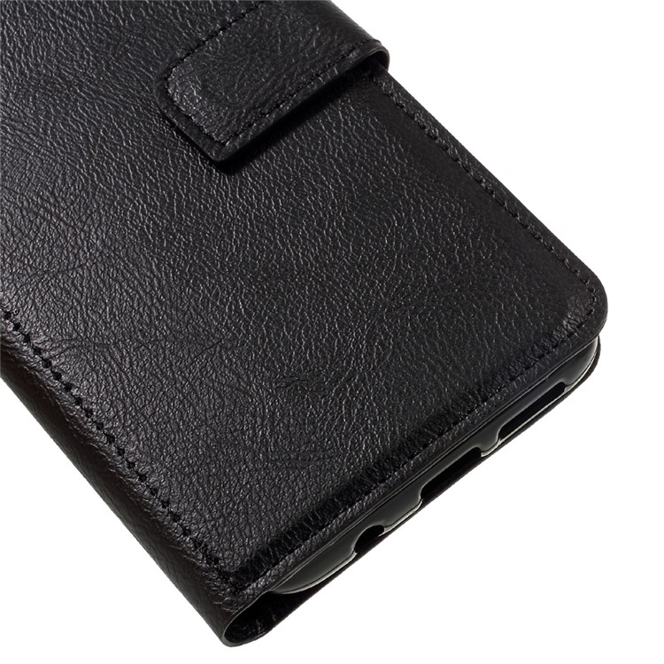 For Samsung Galaxy S8 Retro Style Textured Leather Wallet Case with Stand - Black-7