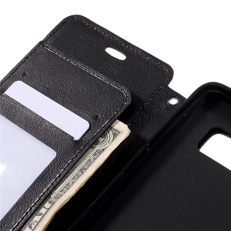 For Samsung Galaxy S8 Retro Style Textured Leather Wallet Case with Stand - Black-9
