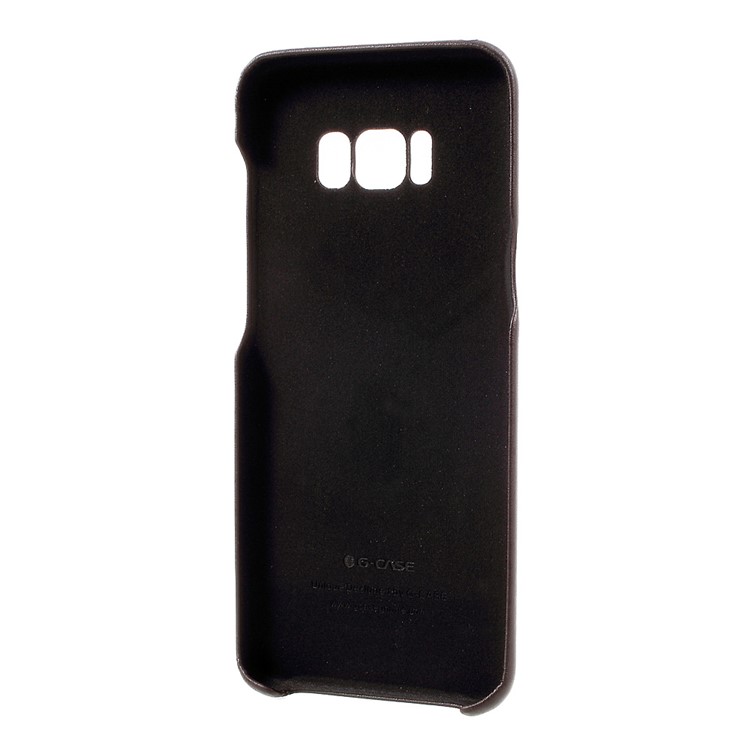 G-CASE Ostrich Grain Leather Coated Plastic Hard Cover with Card Slot for Samsung Galaxy S8 Plus - Coffee-3