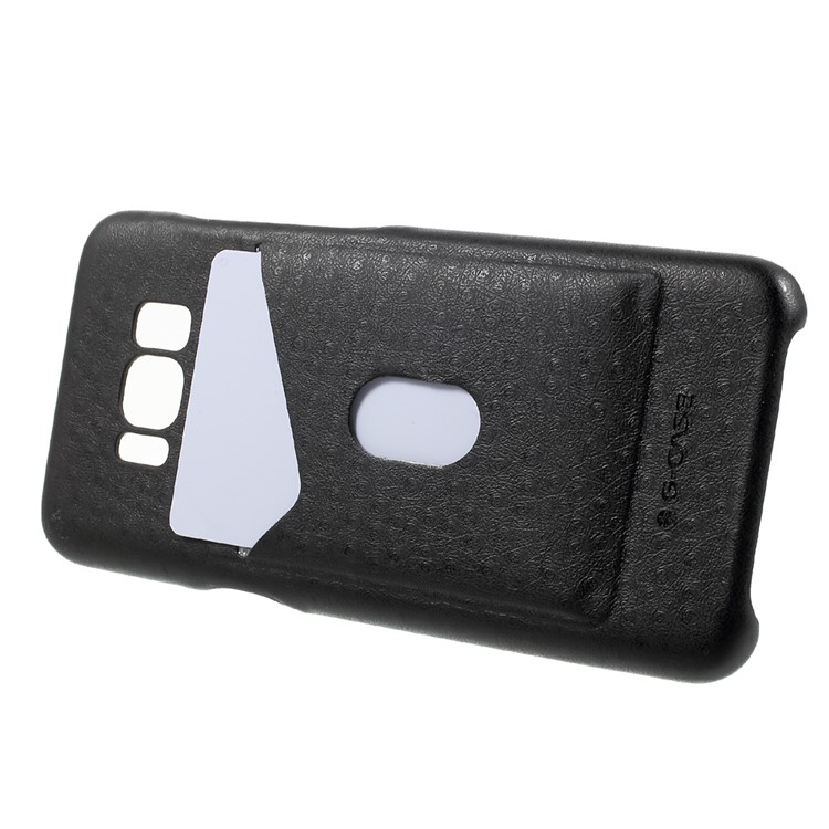 G-CASE Ostrich Texture Leather Coated Card Slot PC Mobile Case for Samsung Galaxy S8 - Black-2