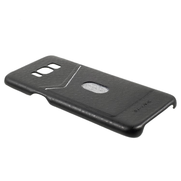 G-CASE Ostrich Texture Leather Coated Card Slot PC Mobile Case for Samsung Galaxy S8 - Black-3