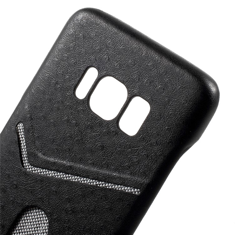 G-CASE Ostrich Texture Leather Coated Card Slot PC Mobile Case for Samsung Galaxy S8 - Black-4