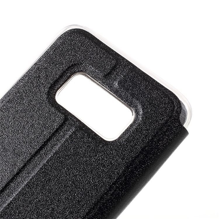 View Window Touch Slide Leather Flip Case for Samsung Galaxy S8 - Black-6