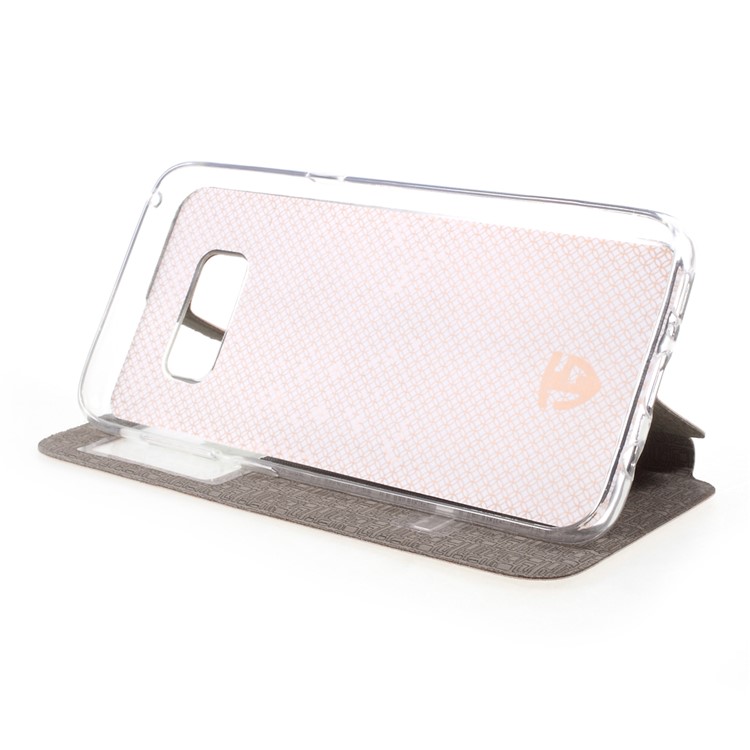 Slide to Answer View Window Folio Leather Mobile Phone Casing for Samsung Galaxy S8 - Pink-4