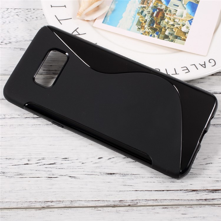 S Shape Soft TPU Mobile Case for Samsung Galaxy S8 Plus - Black-4