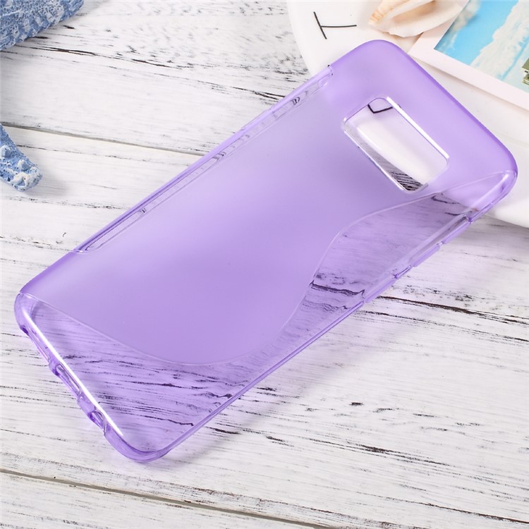 S Shape Gel TPU Mobile Shell Casing for Samsung Galaxy S8 - Purple-1