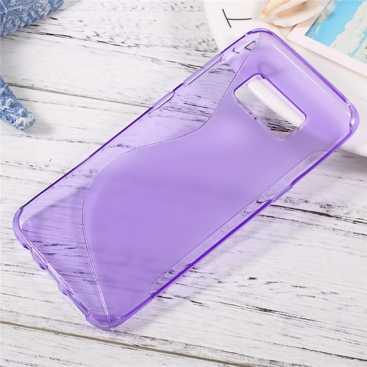 S Shape Gel TPU Mobile Shell Casing for Samsung Galaxy S8 - Purple-2