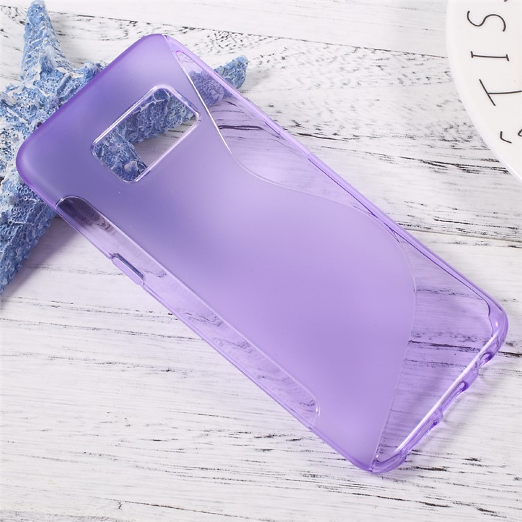 S Shape Gel TPU Mobile Shell Casing for Samsung Galaxy S8 - Purple-4