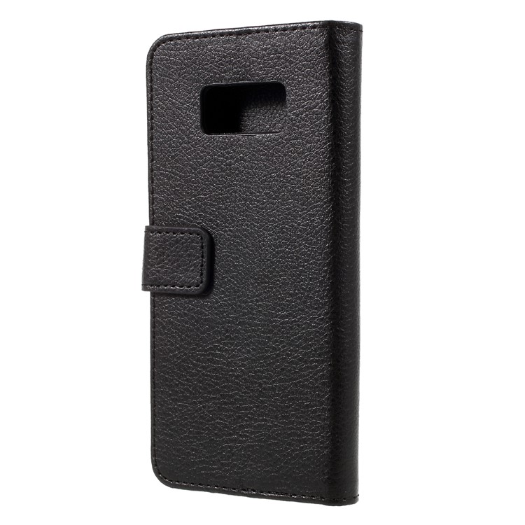 Litchi Texture Leather Wallet Phone Case for Samsung Galaxy S8 - Black-2