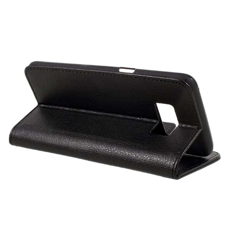 Litchi Texture Leather Wallet Phone Case for Samsung Galaxy S8 - Black-5