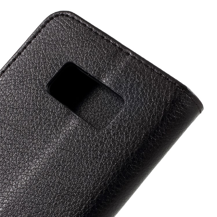 Litchi Texture Leather Wallet Phone Case for Samsung Galaxy S8 - Black-8