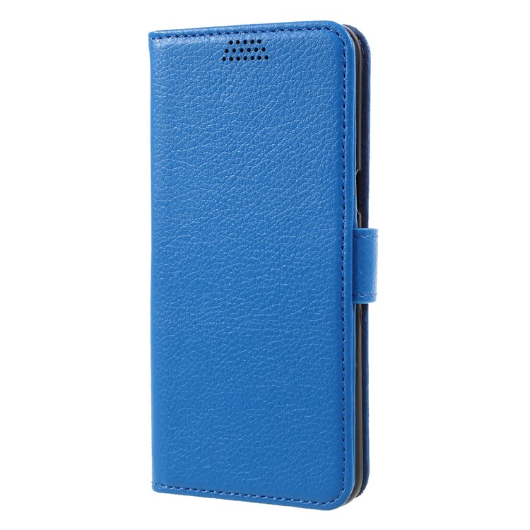 Litchi Texture Leather Wallet Protection Cover for Samsung Galaxy S8 - Blue-2