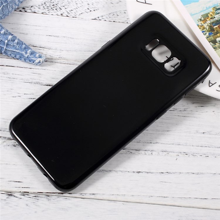 Solid Color Glossy TPU Case for Samsung Galaxy S8 Plus - Black-1