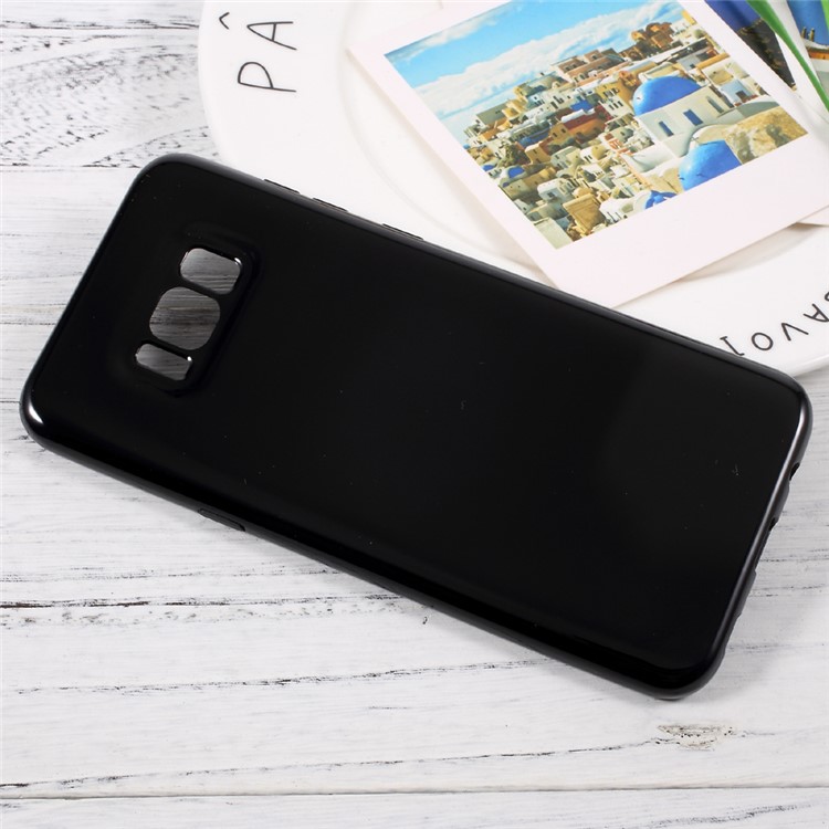 Solid Color Glossy TPU Case for Samsung Galaxy S8 Plus - Black-4