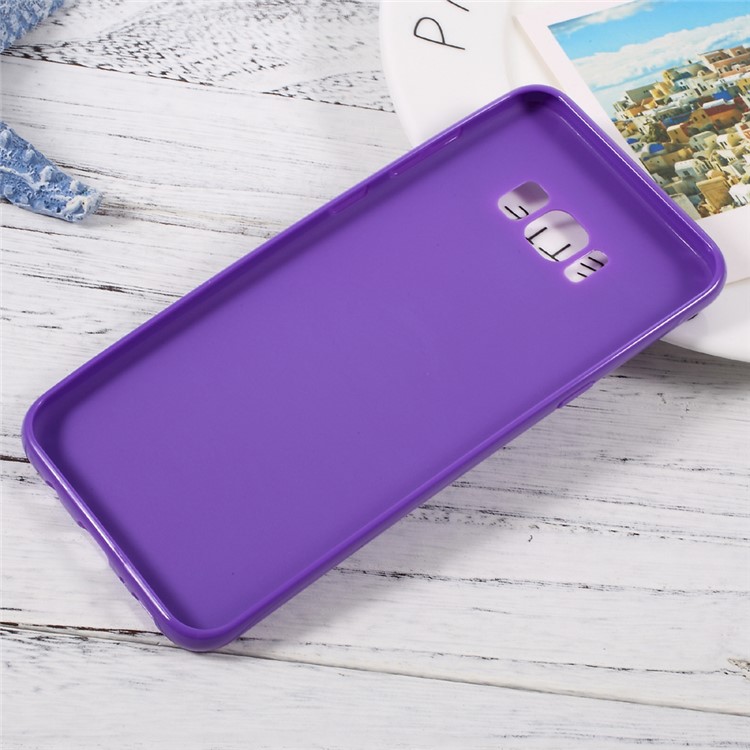 Solid Color Glossy TPU Phone Case Accessory for Samsung Galaxy S8 Plus - Deep Purple-2