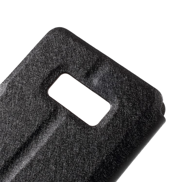 For Samsung Galaxy S8 Silk Texture Dual Window Leather Phone Cover - Black-8