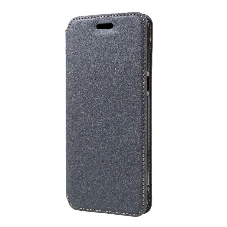 Sand-like Texture Leather Invisible Magnetic Case for Samsung Galaxy S8 - Grey-2