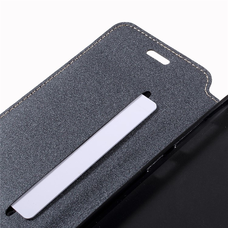 Sand-like Texture Leather Invisible Magnetic Case for Samsung Galaxy S8 - Grey-9
