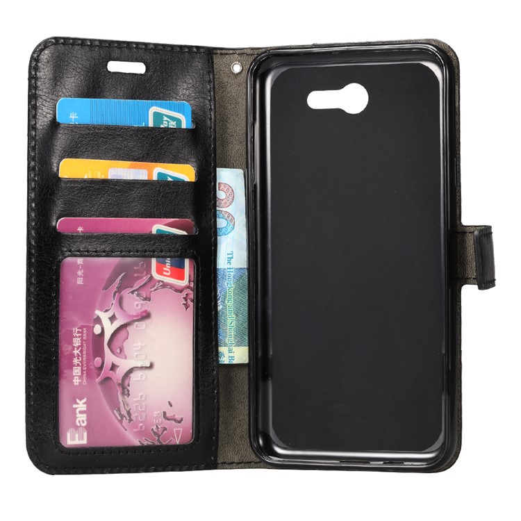 Crazy Horse Leather Wallet Case for Samsung Galaxy J3 Emerge/J3 Prime/J3 (2017) - Black-4
