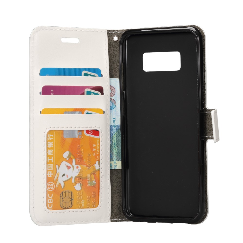 For Samsung Galaxy S8 Crazy Horse Leather Stand Phone Case - White-4