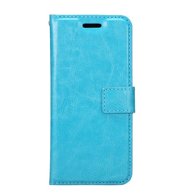 For Samsung Galaxy S8 Crazy Horse Leather Cover with Photo Slot - Blue-2