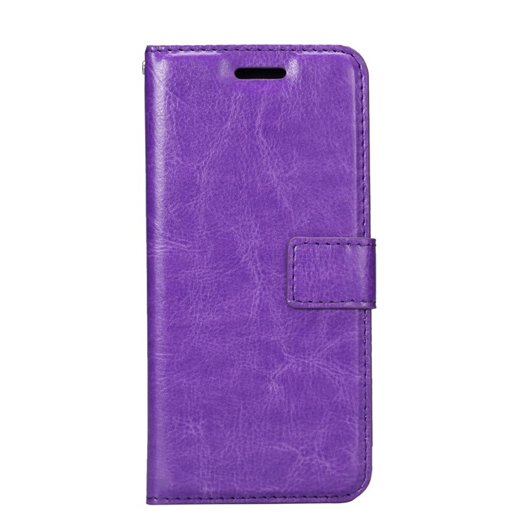 For Samsung Galaxy S8 Crazy Horse Leather Wallet Cell Phone Case - Purple-2