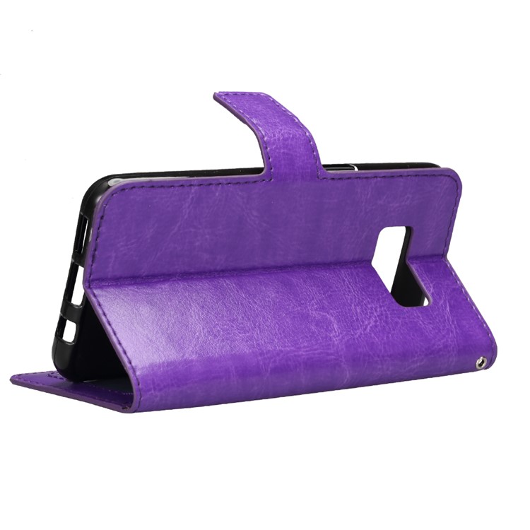 For Samsung Galaxy S8 Crazy Horse Leather Wallet Cell Phone Case - Purple-5