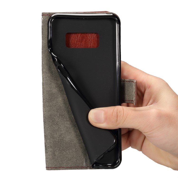 For Samsung Galaxy S8 Crazy Horse Leather Stand Mobile Phone Cover - Brown-6