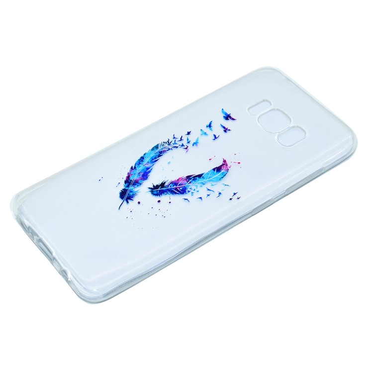 Patterned TPU Mobile Phone Shell for Samsung Galaxy S8 Plus - Feathers and Birds-2