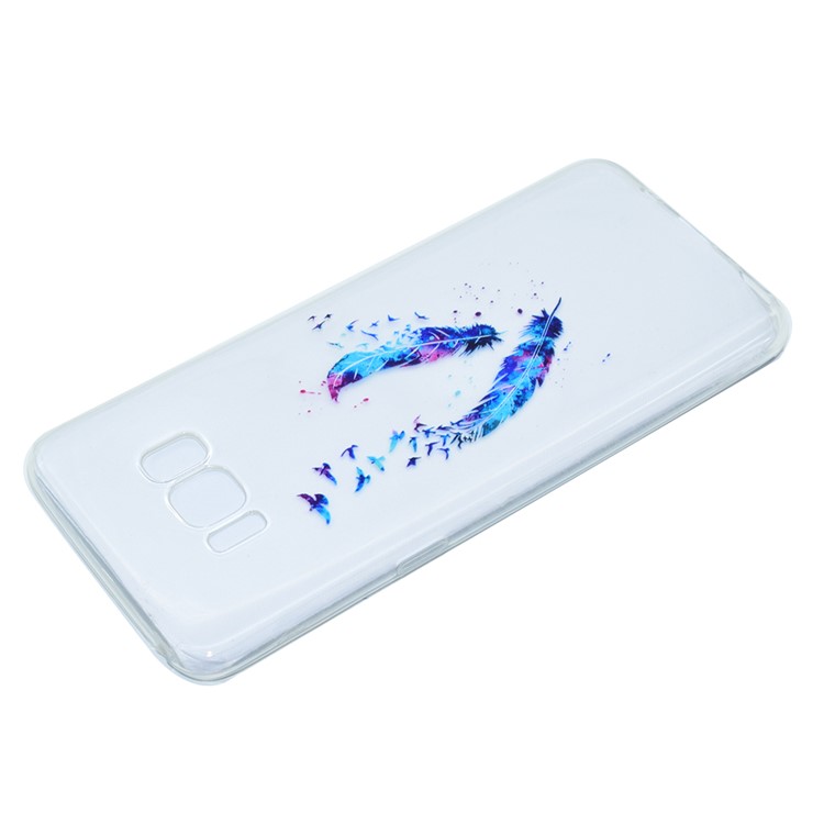 Patterned TPU Mobile Phone Shell for Samsung Galaxy S8 Plus - Feathers and Birds-3