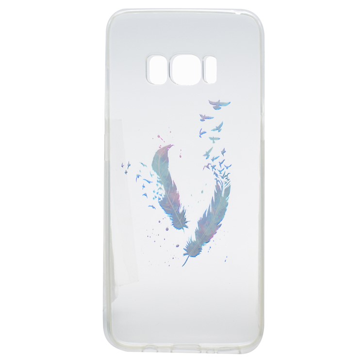 Patterned TPU Mobile Phone Shell for Samsung Galaxy S8 Plus - Feathers and Birds-4