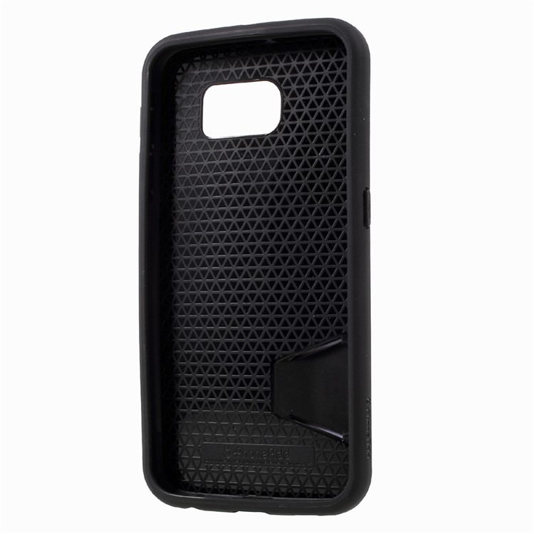 GRANADA Card Bumper Card Slot Brushed PC + TPU Back Case for Samsung Galaxy S6 G920 - Black-7