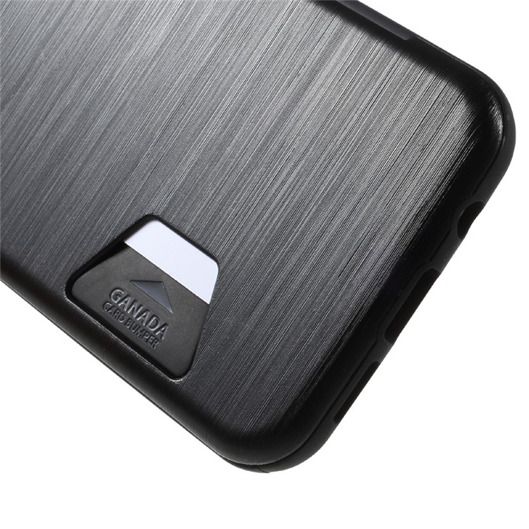GRANADA Card Bumper Card Slot Brushed PC + TPU Back Cover for Samsung Galaxy S7 edge SM-G935 - Black-5