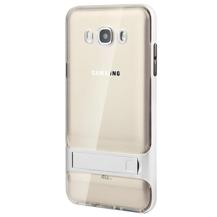 TPU + PC Kickstand Cell Phone Case for Samsung Galaxy J7 (2016) J710 - White-2