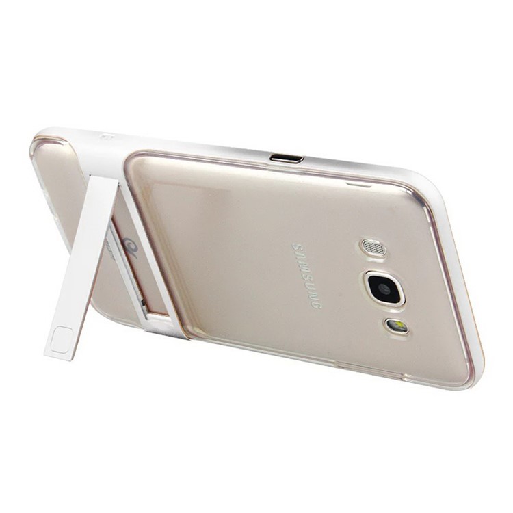 TPU + PC Kickstand Cell Phone Case for Samsung Galaxy J7 (2016) J710 - White-3