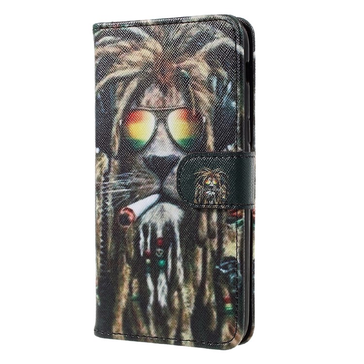 Pattern Printing Wallet Leather Stand Cover for Samsung Galaxy A5 (2017) A520 - Smoking Lion-2