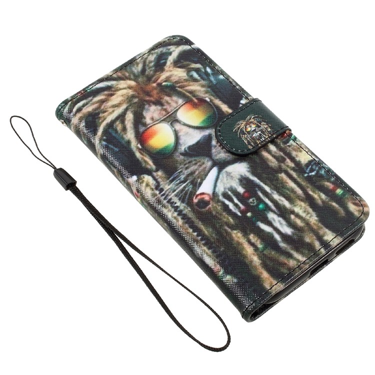 Pattern Printing Wallet Leather Stand Cover for Samsung Galaxy A5 (2017) A520 - Smoking Lion-6
