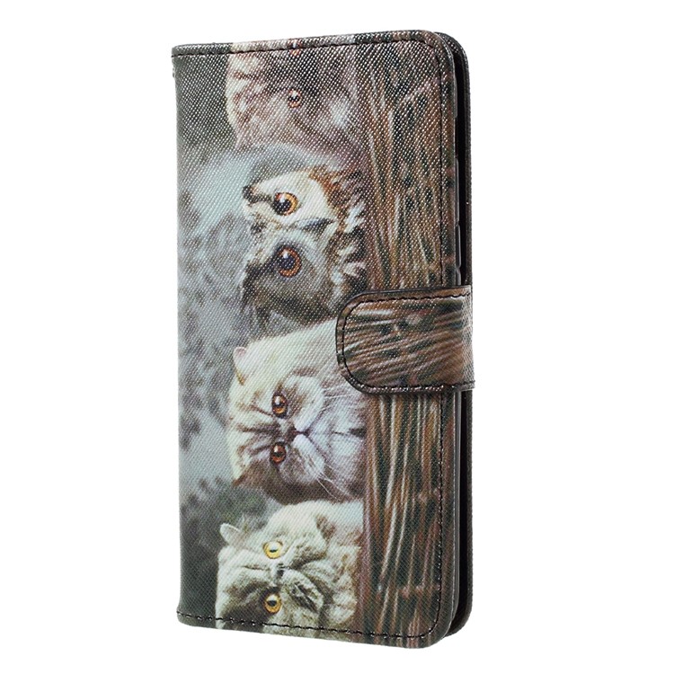 Pattern Printing Wallet Leather Magnetic Case for Samsung Galaxy A5 (2017) A520 - Cat and Owl Pattern-2