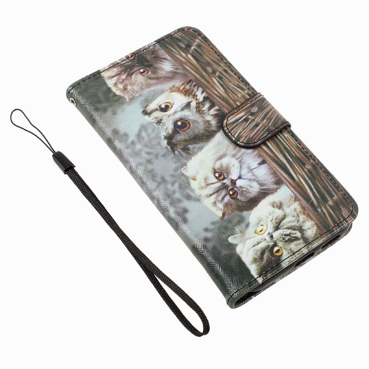 Pattern Printing Wallet Leather Magnetic Case for Samsung Galaxy A5 (2017) A520 - Cat and Owl Pattern-6