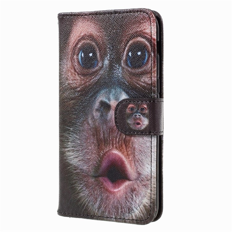 Patterned Wallet Leather Cover Case for Samsung Galaxy A5 (2017) A520 - Monkey Pattern-2