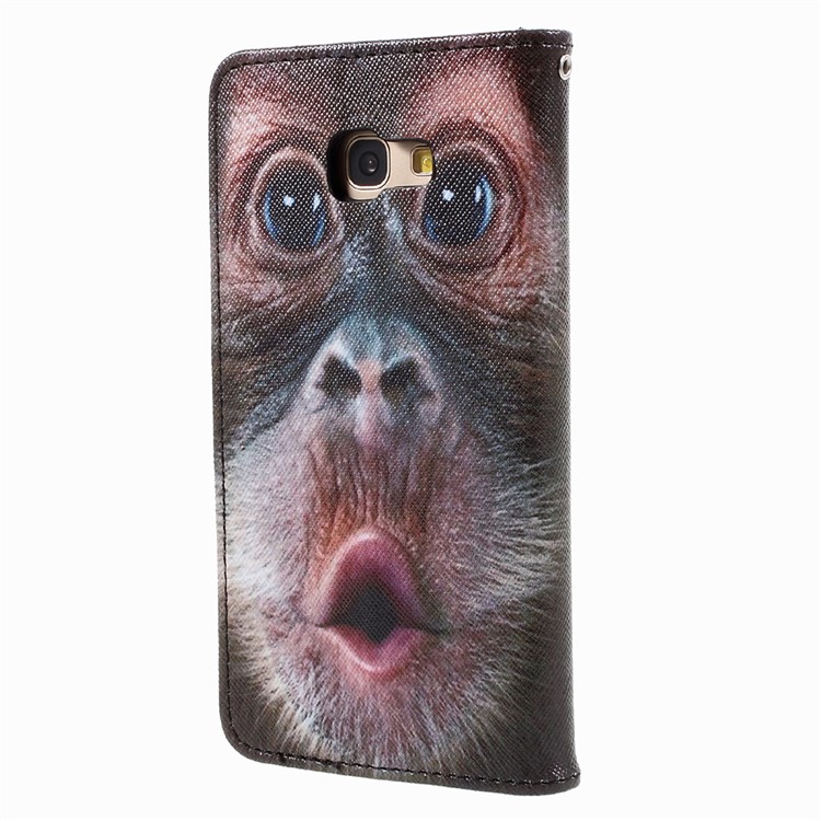 Patterned Wallet Leather Cover Case for Samsung Galaxy A5 (2017) A520 - Monkey Pattern-3
