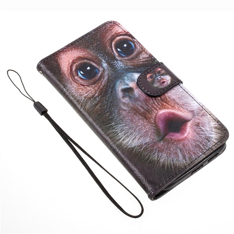 Patterned Wallet Leather Cover Case for Samsung Galaxy A5 (2017) A520 - Monkey Pattern-6