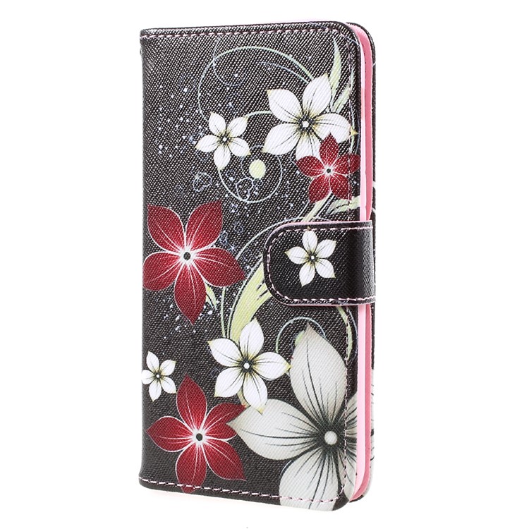 Pattern Printing Wallet Leather Mobile Phone Case for Samsung Galaxy A5 (2017) A520 - Flowers Pattern-2